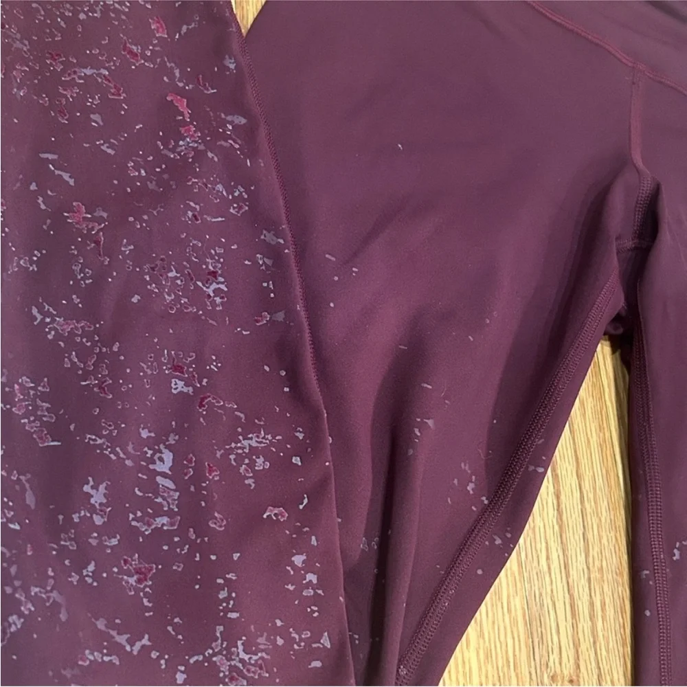 #30- $8 π LULULEMON Mid-Rise Tight Legging Speckle Shine Garnet Size 6 - Picture 3 of 4